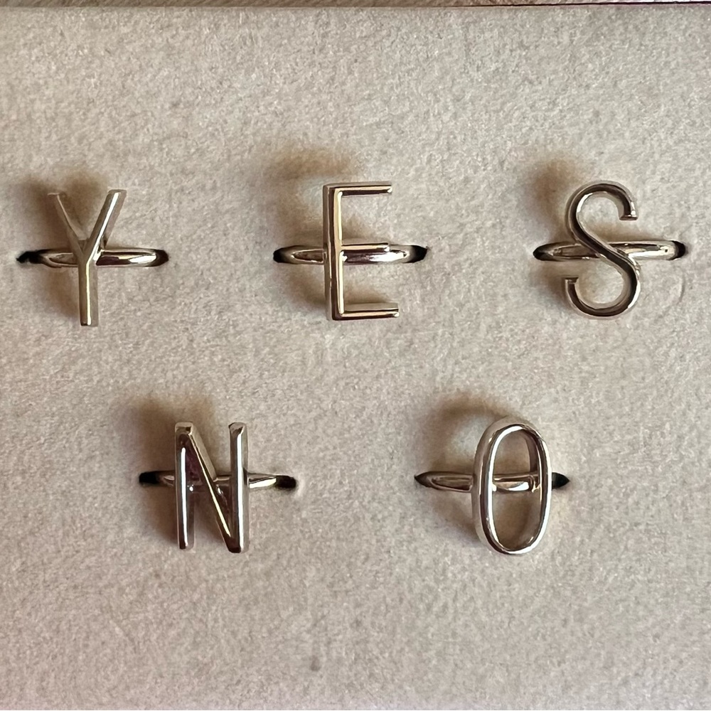 Valentino “Yes No” 5‎ Ring Set New